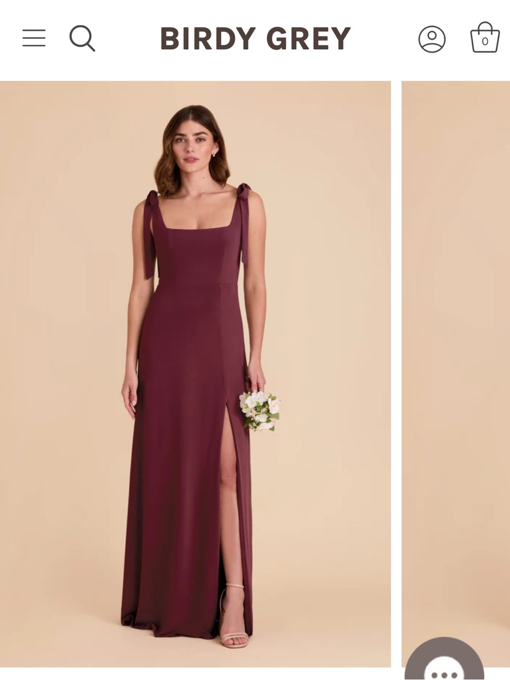 Birdy Grey Cabernet Tie-Shoulder Maxi Dress